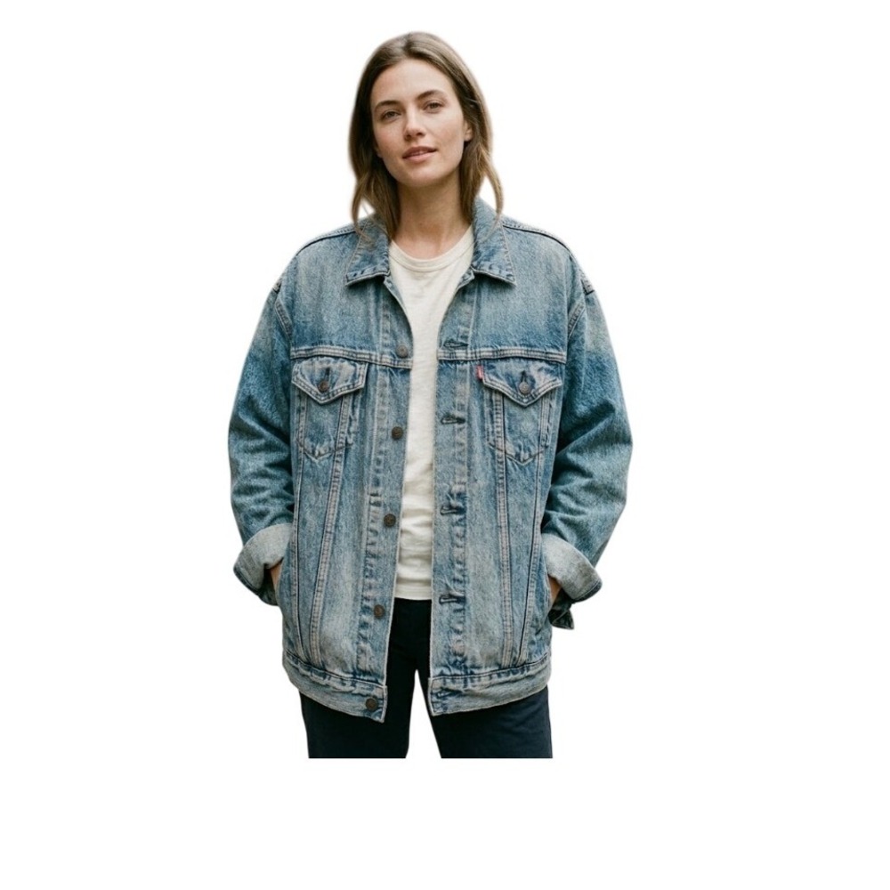 Levi's Big E Virgil Trucker Jean Jacket Blue Medium Stone Wash Vintage Fit S